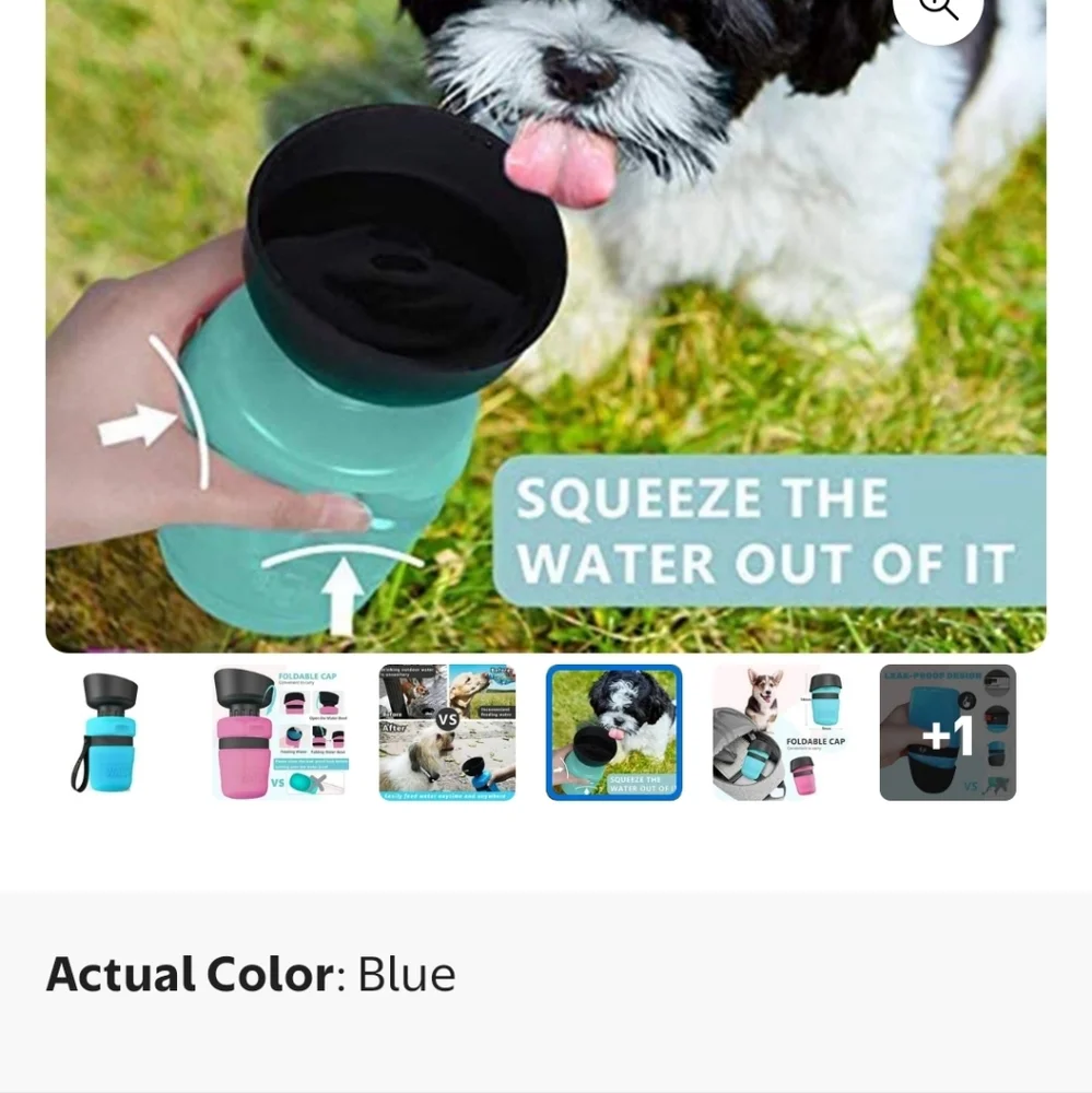 Blue Portable Dog Water Bottle